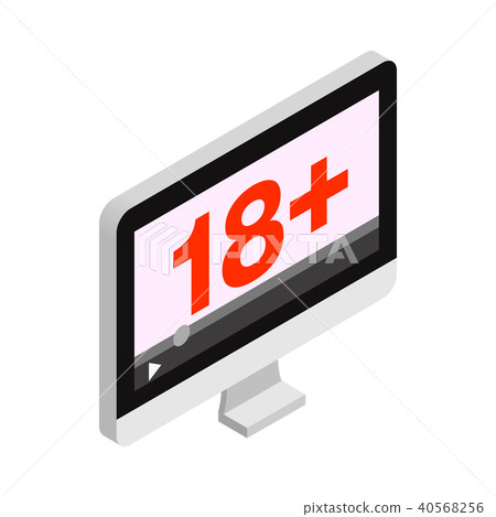 Restriction on age 18 icon, isometric 3d style Restriction on age 18 icon, isometric 3d style 40568256