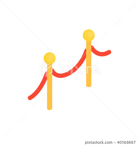 Golden barricade with red rope icon Golden barricade with red rope icon 40568667