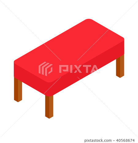 Red bench icon, isometric 3d style Red bench icon, isometric 3d style 40568674