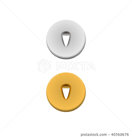 Metal pushpins icon, realistic style Metal pushpins icon, realistic style 40568676