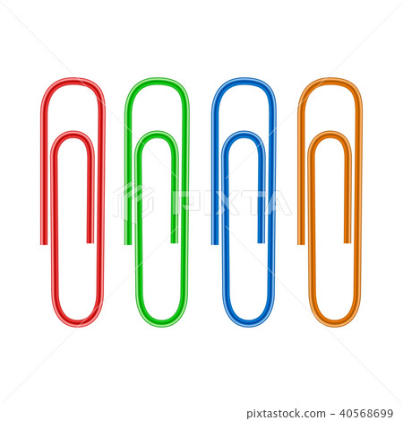 Colorful paper clips icon, realistic style Colorful paper clips icon, realistic style 40568699