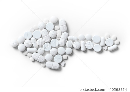 white pills on blue background 40568854