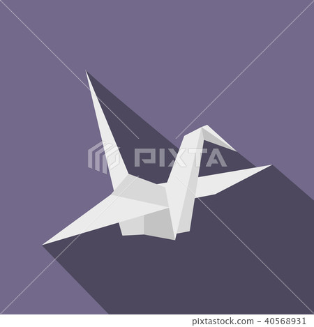 Paper Dove icon, flat style Paper Dove icon, flat style 40568931