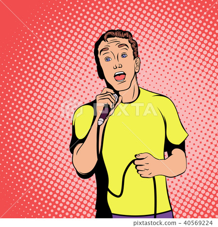 插图素材: singer concept, comics style