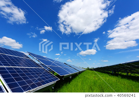 Solar panel on blue sky background Solar panel on blue sky background 40569241