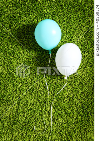 Blue and white air balloons Blue and white air balloons 40569374