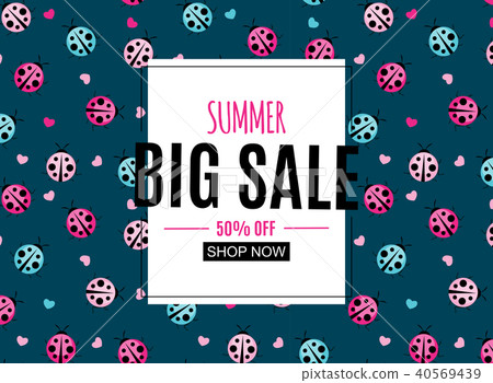 Abstract Summer Sale Background with Frame. Vector Illustration 40569439