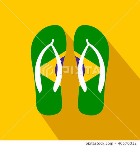 Brazilian flip flops icon, flat style Brazilian flip flops icon, flat style 40570012