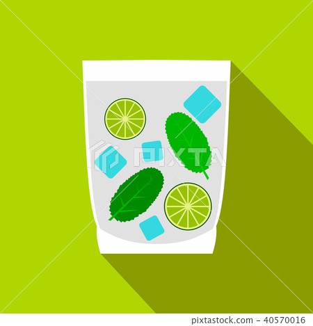 Caipirinha cocktail drink icon, flat style  40570016