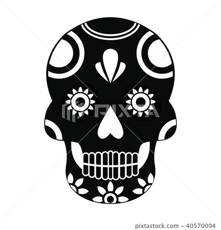 Mexican skull icon, simple style  40570094