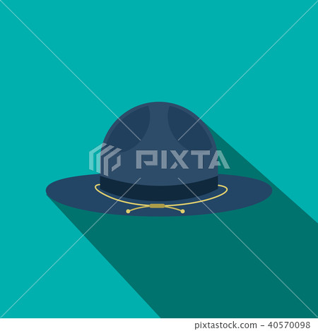 Blue cowboy hat icon, flat style Blue cowboy hat icon, flat style 40570098