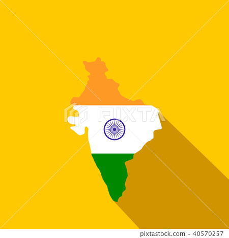 Map of India with the image of the national flag Map of India with the image of the national flag 40570257
