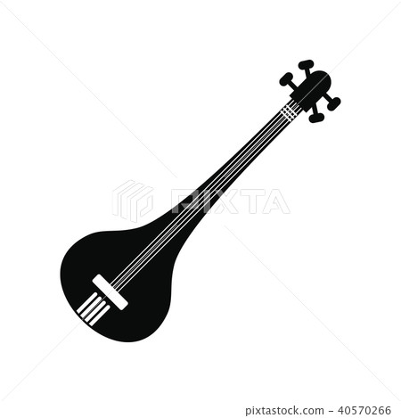 Traditional Indian sarod icon, simple style  40570266