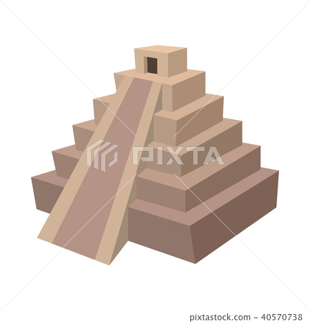 Mayan pyramid, Mexico icon, cartoon style 40570738
