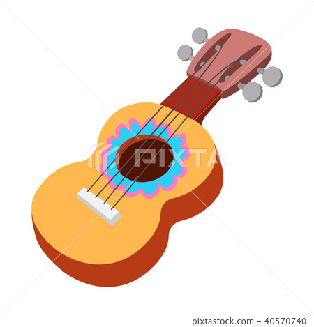 Acoustic guitar icon, cartoon style  40570740