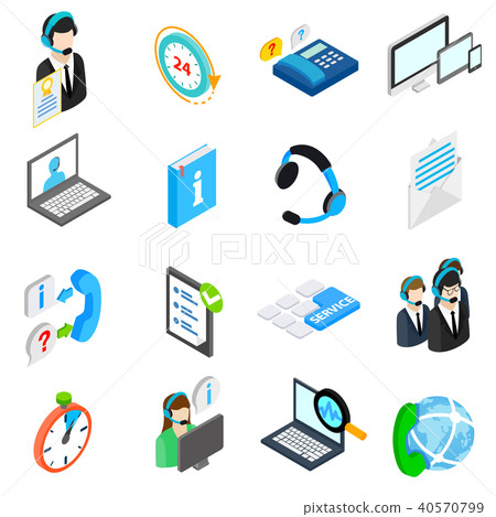 Computer service icons set, isometric 3d style 40570799