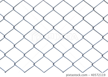 Metal wire fence or cage on white background 40572119