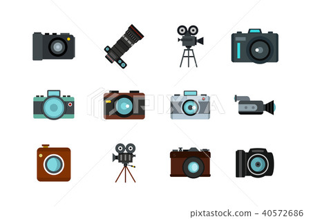 Camera icon set, flat style Camera icon set, flat style 40572686