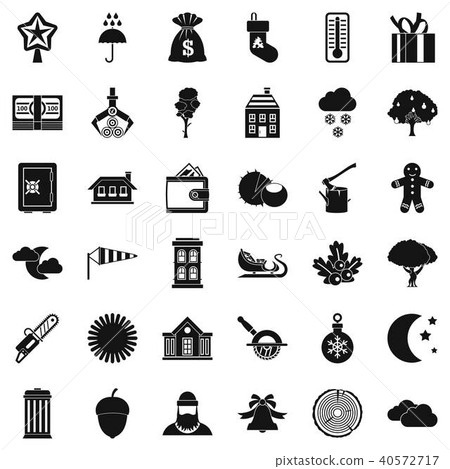 Rural life icons set, simple style Rural life icons set, simple style 40572717