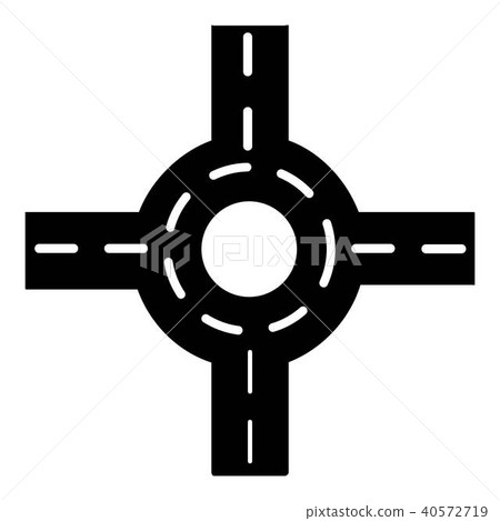 Circular intersection icon, simple style. Circular intersection icon, simple style. 40572719