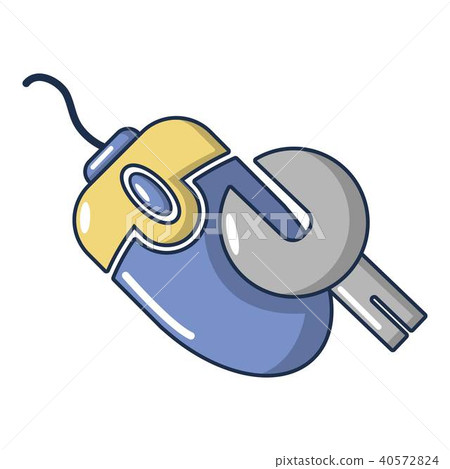 Computer mouse repair icon, cartoon style. 40572824