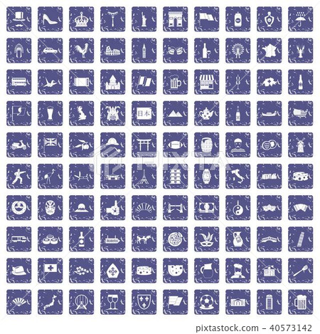 100 tourist attractions icons set grunge sapphire 100 tourist attractions icons set grunge sapphire 40573142