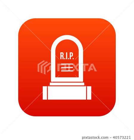 Headstone icon digital red Headstone icon digital red 40573221