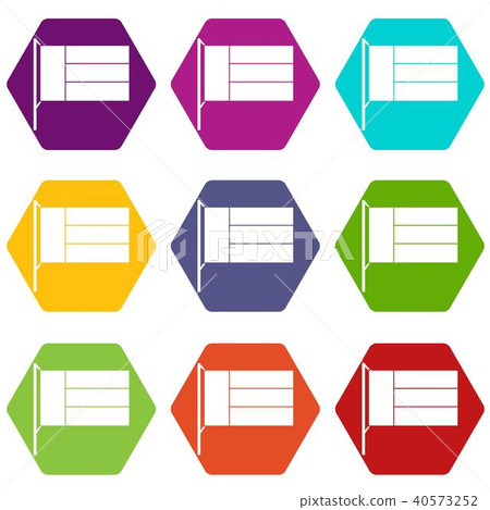 Flag icon set color hexahedron - Stock Illustration [40573252] - PIXTA