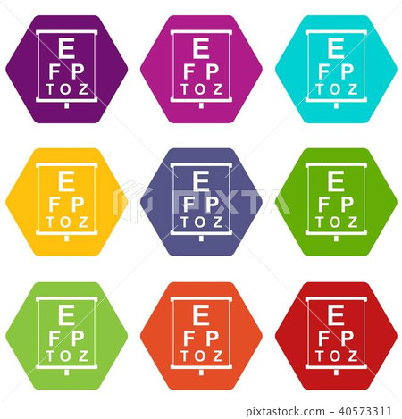 White placard with letters eyesight testing - Stock 