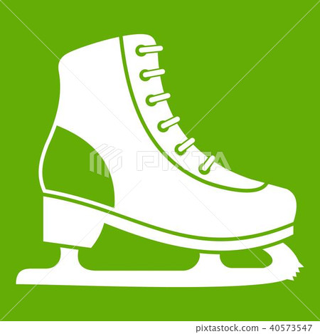 Ice skate icon green 40573547