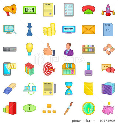 Realisation icons set, cartoon style Realisation icons set, cartoon style 40573606