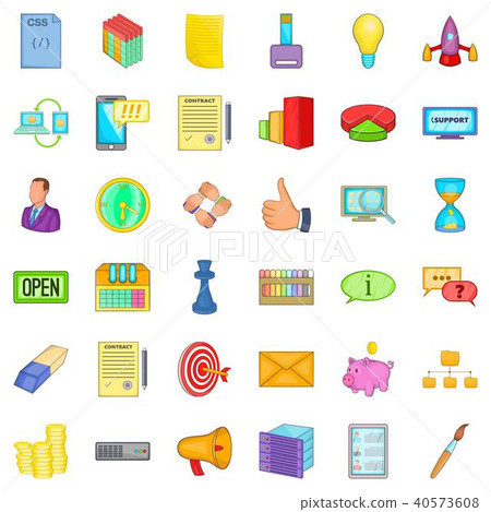 Sell the thing icons set, cartoon style Sell the thing icons set, cartoon style 40573608