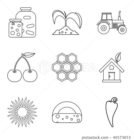 Members of household icons set, outline style 40573653