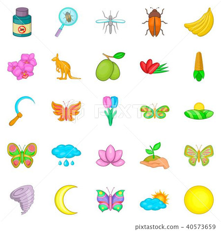 Heyday icons set, cartoon style Heyday icons set, cartoon style 40573659