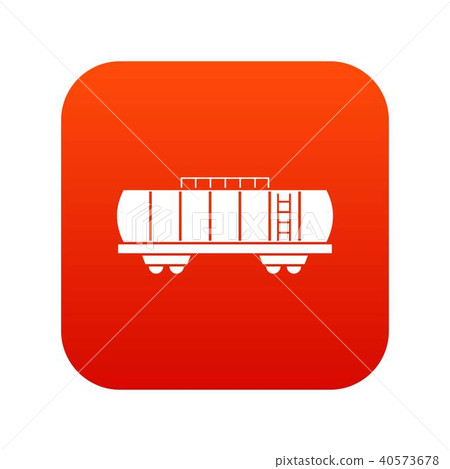 Oil railway tank icon digital red 40573678