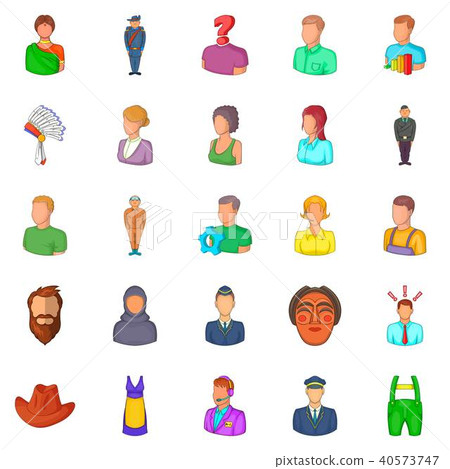 Man icons set, cartoon style 40573747