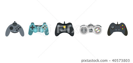 Joystick icon set, flat style 40573803