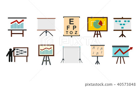Conference banner icon set, flat style Conference banner icon set, flat style 40573848