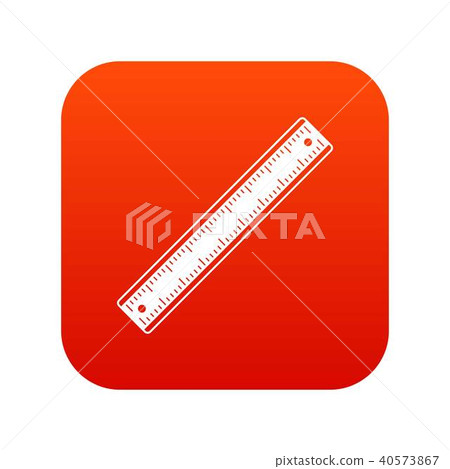 Ruler icon digital red 40573867