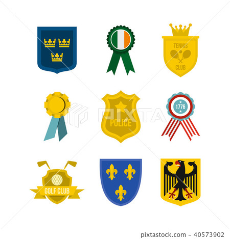 Emblem icon set, flat style 40573902