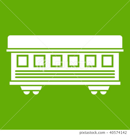 Passenger train car icon green 40574142