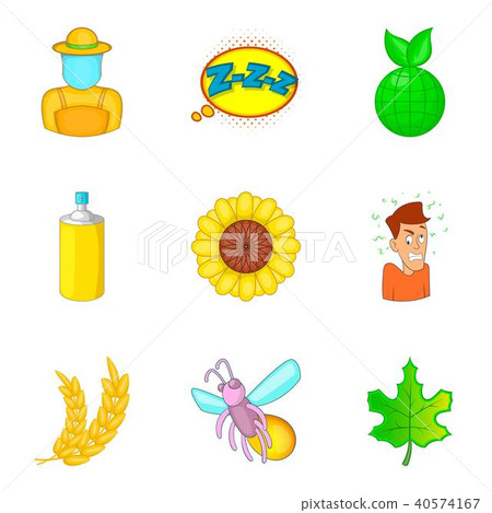 Small insect icons set, cartoon style 40574167
