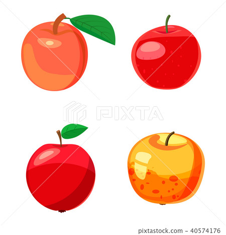 Apple icon set, cartoon style Apple icon set, cartoon style 40574176