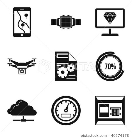 User interface icons set, simple style 40574178