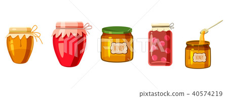 Jar icon set, cartoon style 40574219
