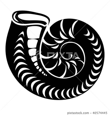 Round shell icon, simple style 40574445