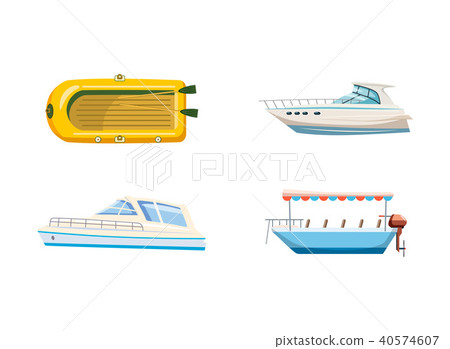 Boat icon set, cartoon style 40574607