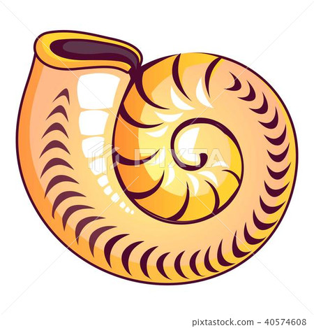 Round shell icon, cartoon style 40574608