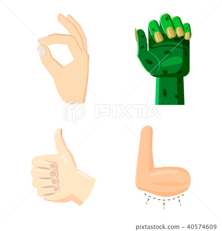 Hand icon set, cartoon style 40574609