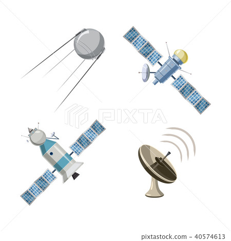 Satellite icon set, cartoon style Satellite icon set, cartoon style 40574613